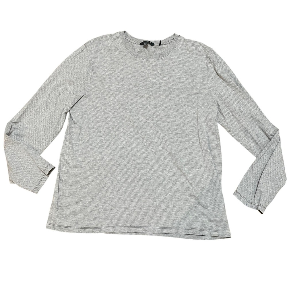 Toad&Co Men's Lg Tempo Long Sleeve Crew Neck Shirt Heather‎ Grey Organic Cotton